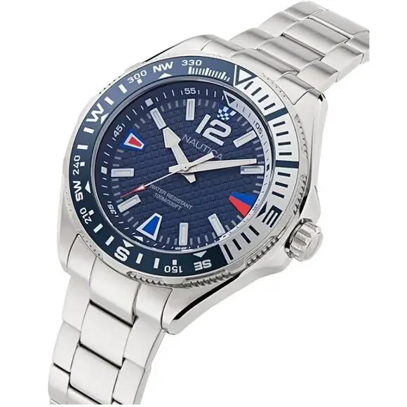 Nautica Men's NAPCWF301 Clearwater Beach Recycled Stainless Steel Bracelet Watch - Picture 2 of 8
